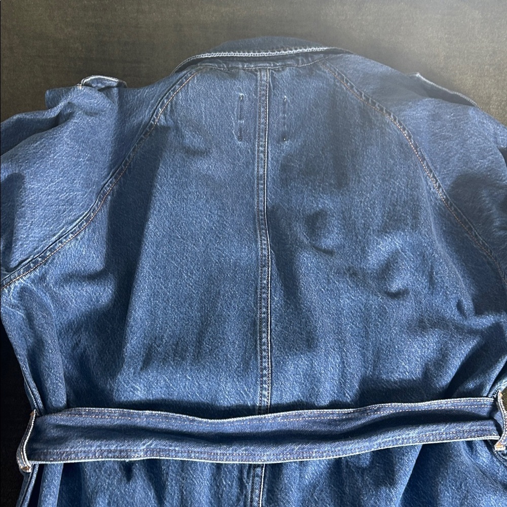 Abercrombie & Fitch Blue Denim Trench Coat - Picture 10 of 11
